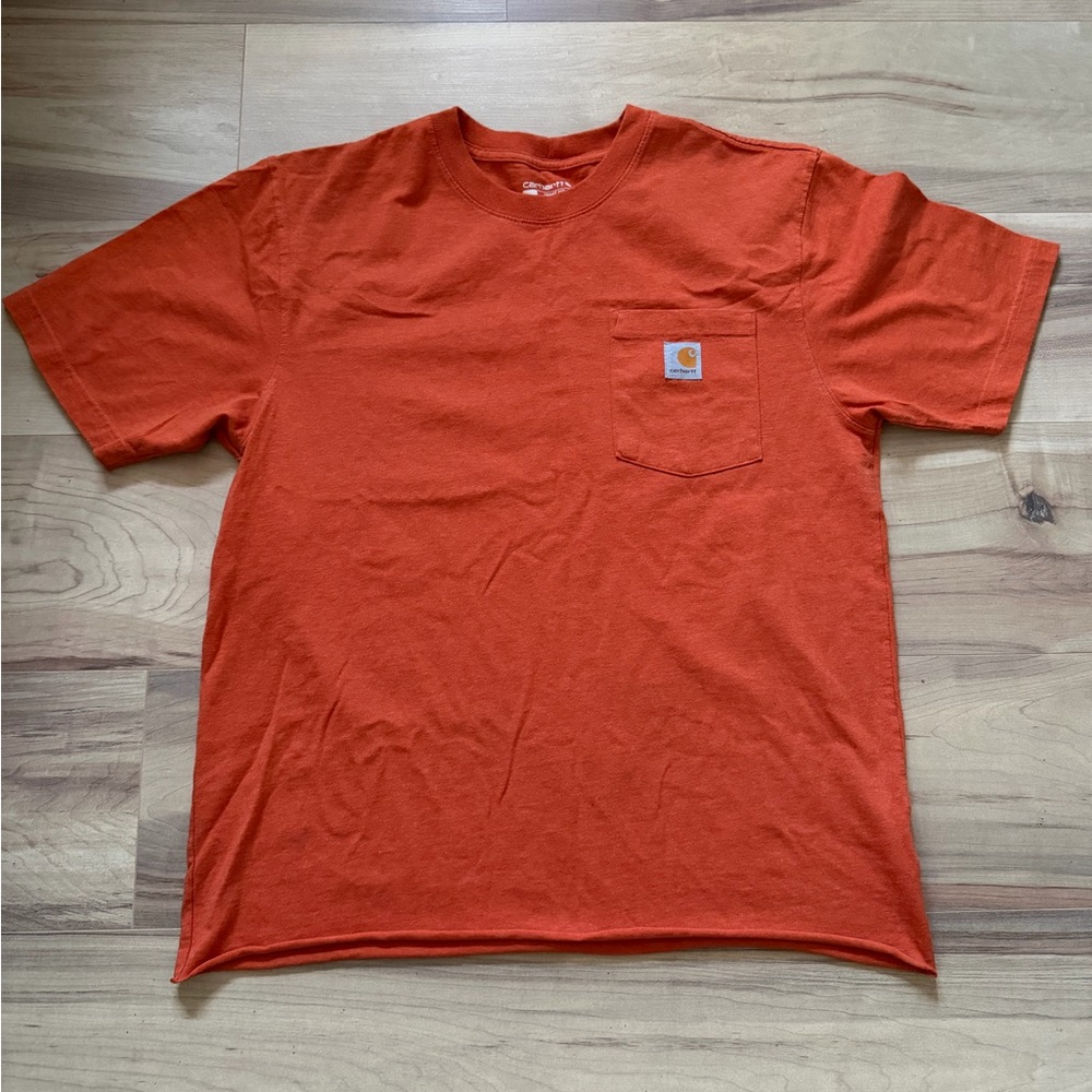 Carhartt Short-Sleeve Pocket Tee in Bright Orange